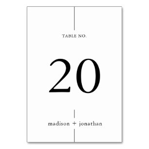 Tarjeta De Mesa Número de tabla de Boda simple con clase