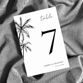 Tarjeta De Mesa Número de tabla de Boda tropical del árbol de la p