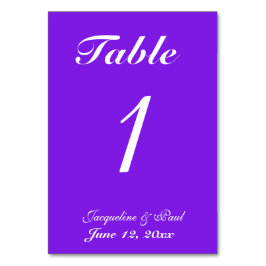 Tarjeta De Mesa Número de tabla de Boda violeta