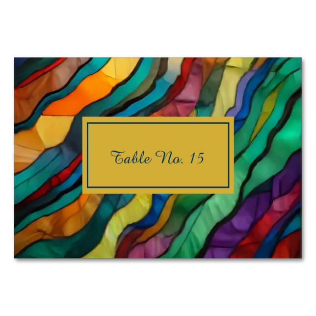 Tarjeta De Mesa Número de tabla de bodas de destino africano opule (Anverso)