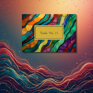 Tarjeta De Mesa Número de tabla de bodas de destino africano opule