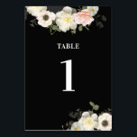Tarjeta De Mesa Número de tabla de Bodas de peonias y anémonas<br><div class="desc">Creé esta invitación inspirada en peonías y anémonas en ramos de novias. Estas exquisitas flores resaltan las invitaciones a la boda.Suite completa disponible https://www.zazzle.com/collections/peonies_and_anemones_moody_suite-119101156263650274</div>