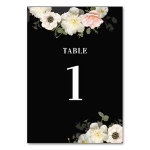 Tarjeta De Mesa Número de tabla de Bodas de peonias y anémonas