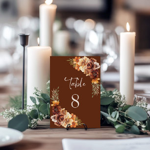 Tarjeta De Mesa Número de tabla de Bodas florales rusos