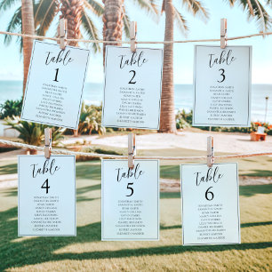 Tarjeta De Mesa Número de tabla de Bodas modernos en blanco y negr