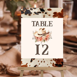 Tarjeta De Mesa Número de tabla de Bodas occidentales