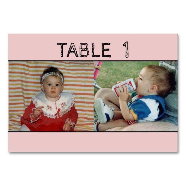 Tarjeta De Mesa Número de tabla de bodas por edad (Anverso)