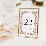 Tarjeta De Mesa Número de tabla de Bodas rusos<br><div class="desc">El Rústico Número de Mesa Boda es perfecto para una novia inspirada en la naturaleza. Con hermosas acuarelas pintadas a mano y flores silvestres en una gama de tonos rosa, polvorientos, burdeos y terracota, esta suite está enmarcada en un elegante estilo rústico de boho con vegetación sabrosa que añade un...</div>