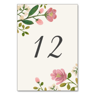 Tarjeta De Mesa Número de tabla de Bouquet de Rubor