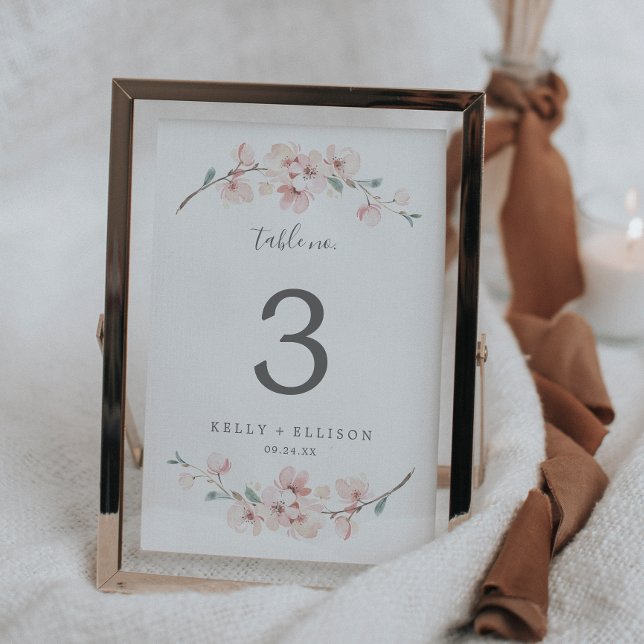 Tarjeta De Mesa Número de tabla de brotes de cerezo de primavera (Subido por el creador)