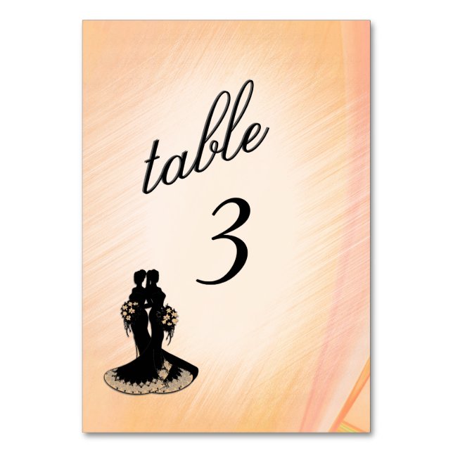 Tarjeta De Mesa Número de tabla de cada Boda lésbico (Anverso)