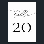 Tarjeta De Mesa Número de tabla de caligrafía Minimalista en blanc<br><div class="desc">Bonita tarjeta con número de mesa,  elegante,  moderna y minimalista. Personalizable completo. **NOTA: Para pedir,  simplemente ajusta tu número de tabla y agrega cada número a tu carrito por separado. Después,  descúbrete una vez que hayas terminado.</div>