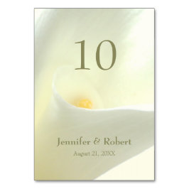 Tarjeta De Mesa Número de tabla de Calla Lily