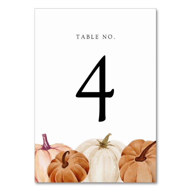 Tarjeta De Mesa Número de tabla de calzas (Anverso)