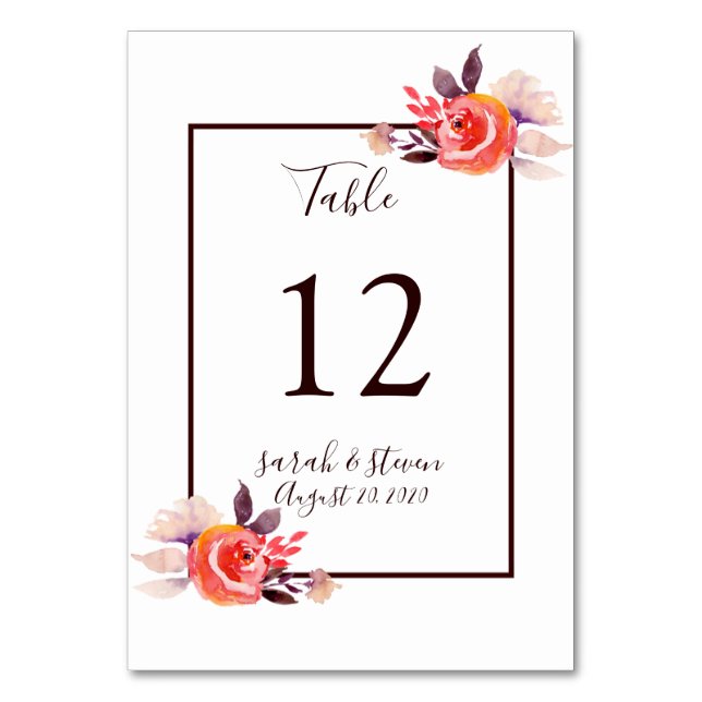 Tarjeta De Mesa Número de tabla de casamiento de jardín acuático (Anverso)