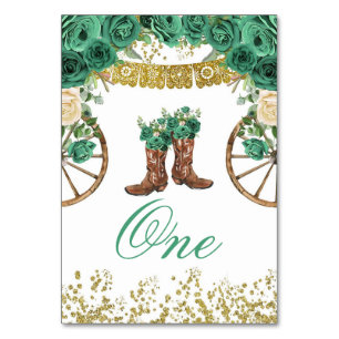 Tarjeta De Mesa Número de tabla de Charra del Cazador Verde Occide