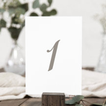 Número de tabla de color gris minimalista