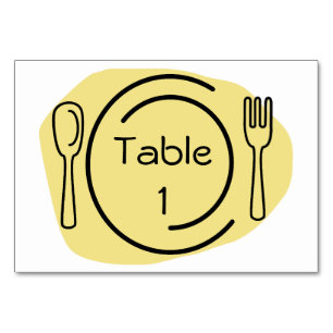 Tarjeta De Mesa Número de tabla de configuración de lugar amarillo