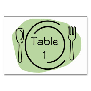 Tarjeta De Mesa Número de tabla de configuración de lugar verde