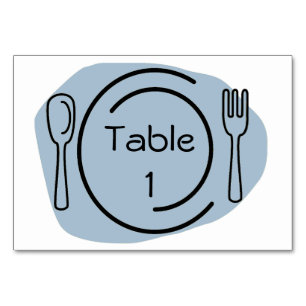 Tarjeta De Mesa Número de tabla de configuración del lugar azul