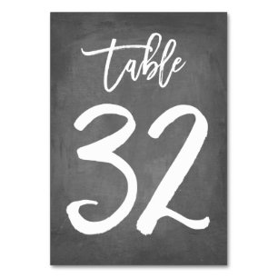 Tarjeta De Mesa Número de tabla de croquetón de tipografía de moda
