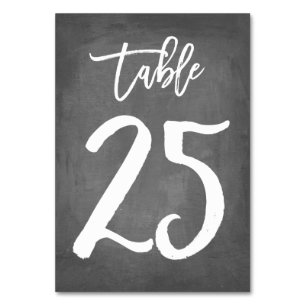 Tarjeta De Mesa Número de tabla de croquetón de tipografía de moda