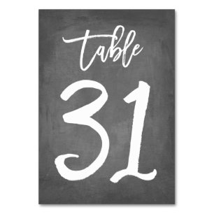 Tarjeta De Mesa Número de tabla de croquetón de tipografía de moda