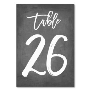 Tarjeta De Mesa Número de tabla de croquetón de tipografía de moda