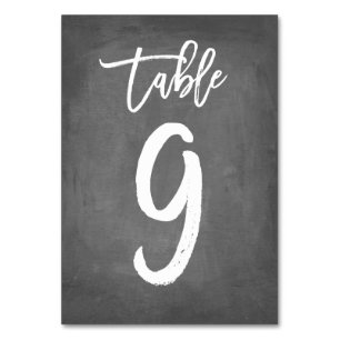 Tarjeta De Mesa Número de tabla de croquetón de tipografía de moda