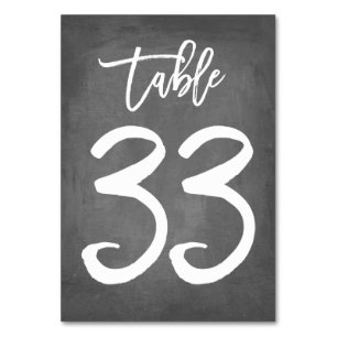 Tarjeta De Mesa Número de tabla de croquetón de tipografía de moda