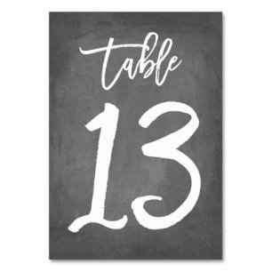 Tarjeta De Mesa Número de tabla de croquetón de tipografía de moda