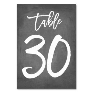 Tarjeta De Mesa Número de tabla de croquetón de tipografía de moda