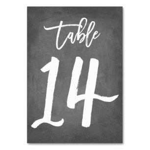 Tarjeta De Mesa Número de tabla de croquetón de tipografía de moda