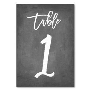 Tarjeta De Mesa Número de tabla de croquetón de tipografía de moda