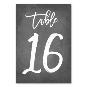 Tarjeta De Mesa Número de tabla de croquetón de tipografía de moda