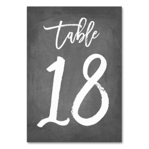 Tarjeta De Mesa Número de tabla de croquetón de tipografía de moda