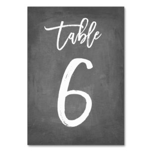 Tarjeta De Mesa Número de tabla de croquetón de tipografía de moda