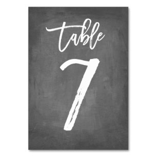 Tarjeta De Mesa Número de tabla de croquetón de tipografía de moda