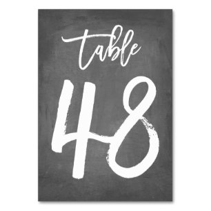 Tarjeta De Mesa Número de tabla de croquetón de tipografía de moda