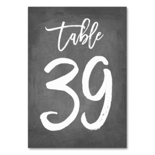 Tarjeta De Mesa Número de tabla de croquetón de tipografía de moda