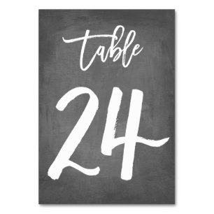 Tarjeta De Mesa Número de tabla de croquetón de tipografía de moda