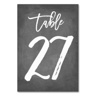 Tarjeta De Mesa Número de tabla de croquetón de tipografía de moda