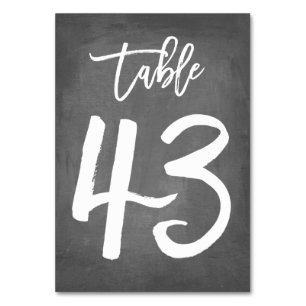 Tarjeta De Mesa Número de tabla de croquetón de tipografía de moda