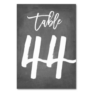 Tarjeta De Mesa Número de tabla de croquetón de tipografía de moda