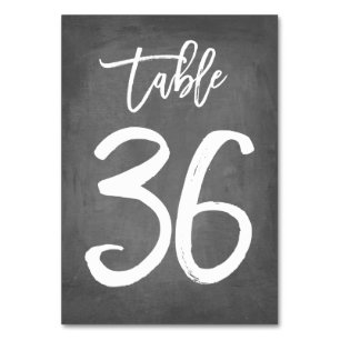 Tarjeta De Mesa Número de tabla de croquetón de tipografía de moda