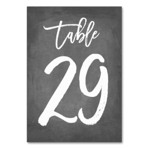 Tarjeta De Mesa Número de tabla de croquetón de tipografía de moda