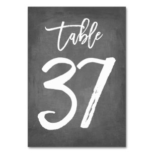 Tarjeta De Mesa Número de tabla de croquetón de tipografía de moda