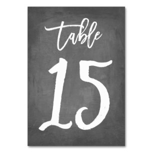 Tarjeta De Mesa Número de tabla de croquetón de tipografía de moda