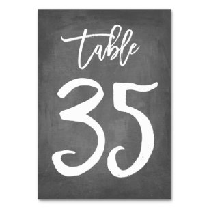 Tarjeta De Mesa Número de tabla de croquetón de tipografía de moda