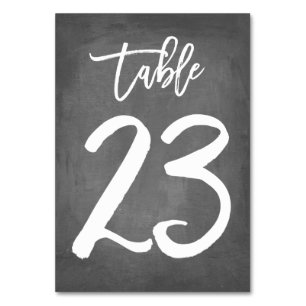 Tarjeta De Mesa Número de tabla de croquetón de tipografía de moda